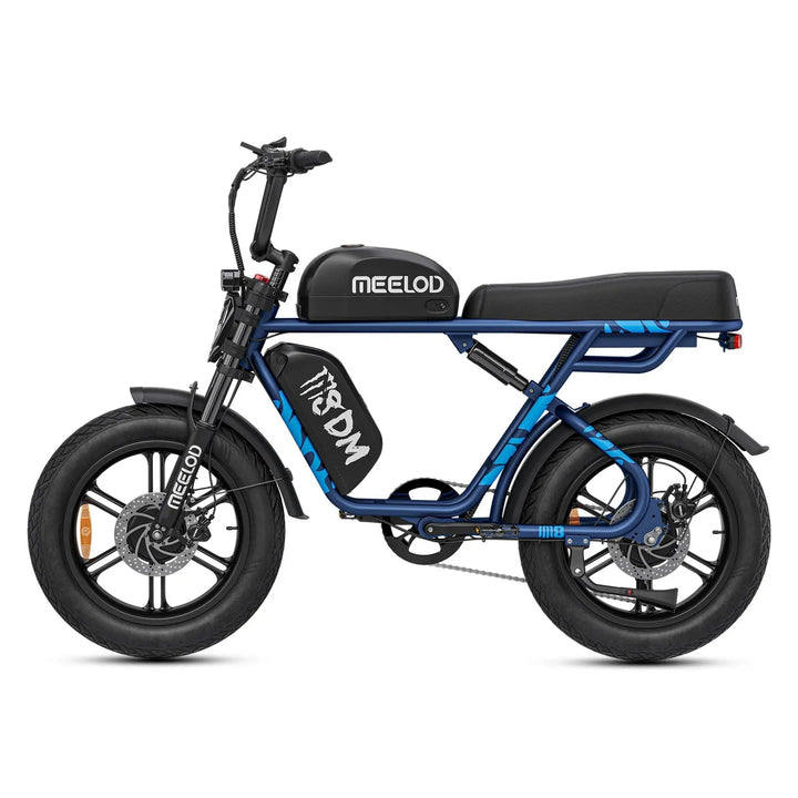 MEELOD M8DM Dual Battery Extended Double Seat Moped Style E-Bike Moped-Style Electric Bikes Black 7