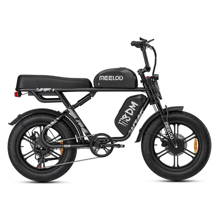 MEELOD M8DM Dual Battery Extended Double Seat Moped Style E-Bike Moped-Style Electric Bikes Black 5