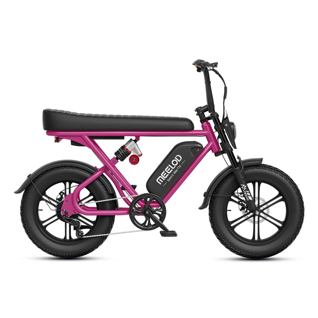 MEELOD T16 Moped Style E-Bike Moped-Style Electric Bikes Pink 3