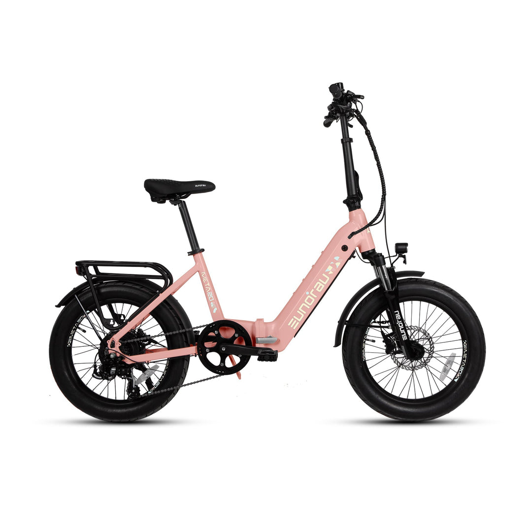 META20 1.0 Dual Commuter Foldable Ebike Commuter Electric Bikes Pastel Pink 9