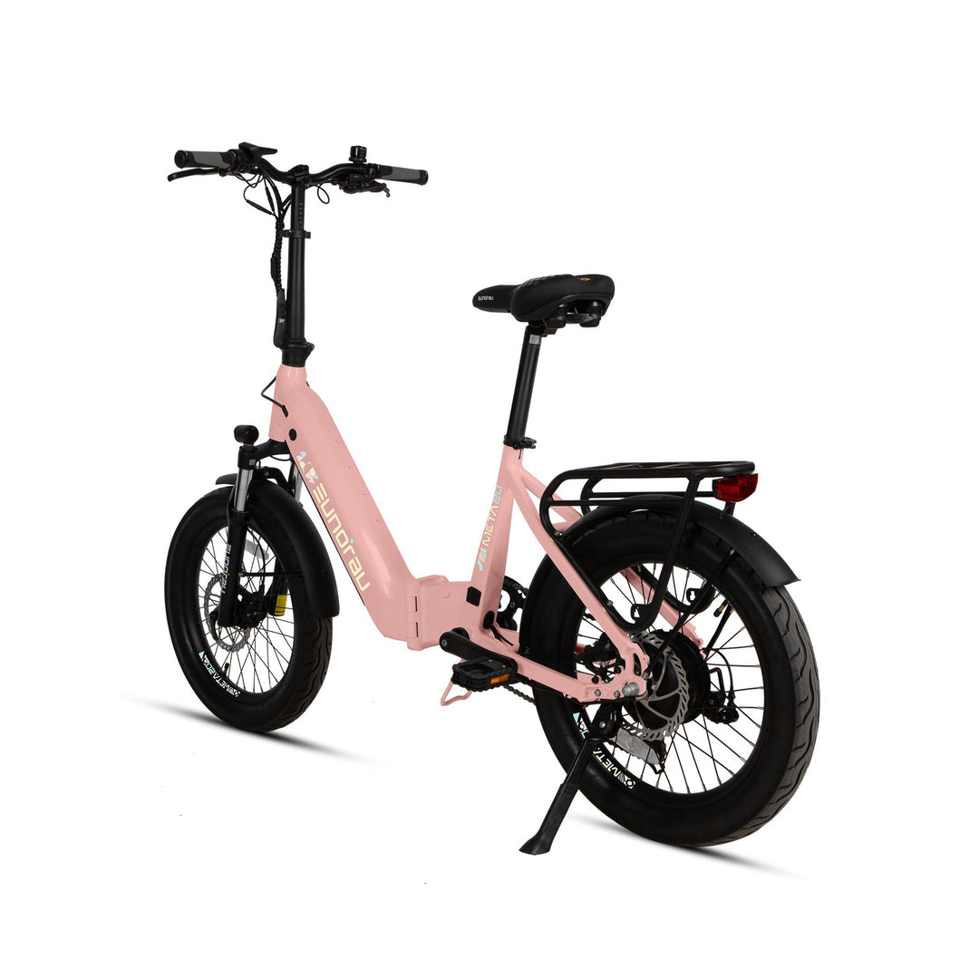 META20 1.0 Dual Commuter Foldable Ebike Commuter Electric Bikes Pastel Pink 12