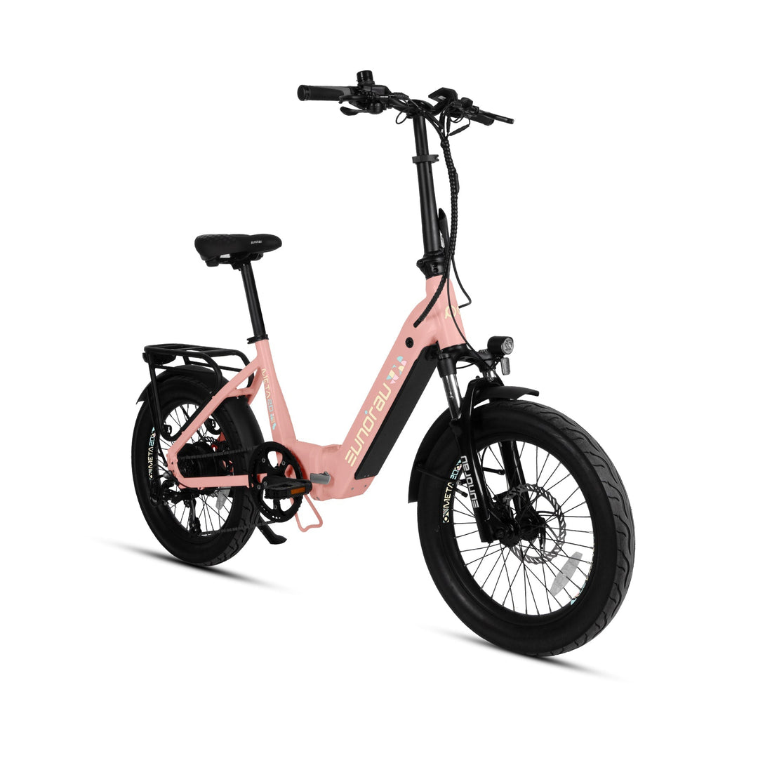 META20 1.0 Dual Commuter Foldable Ebike Commuter Electric Bikes Pastel Pink 11