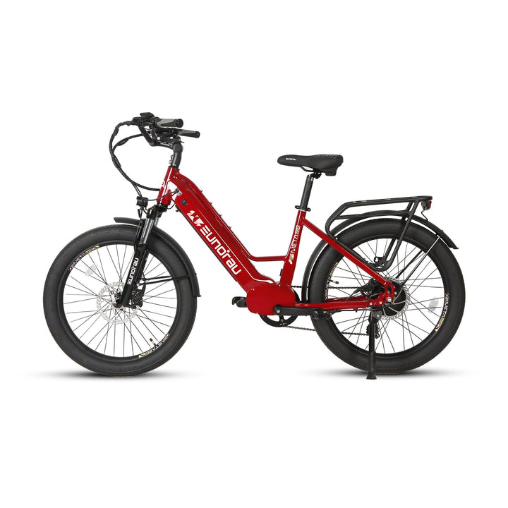 META26 1.0 Compact Commuter Fat tire EBike Commuter Electric Bikes Deep Crimson 3