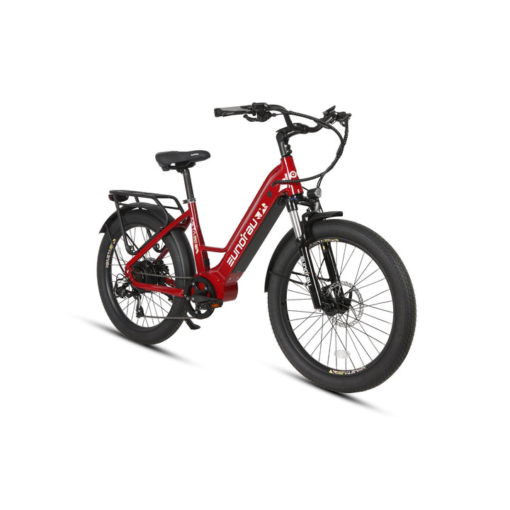 META26 1.0 Compact Commuter Fat tire EBike Commuter Electric Bikes Deep Crimson 4