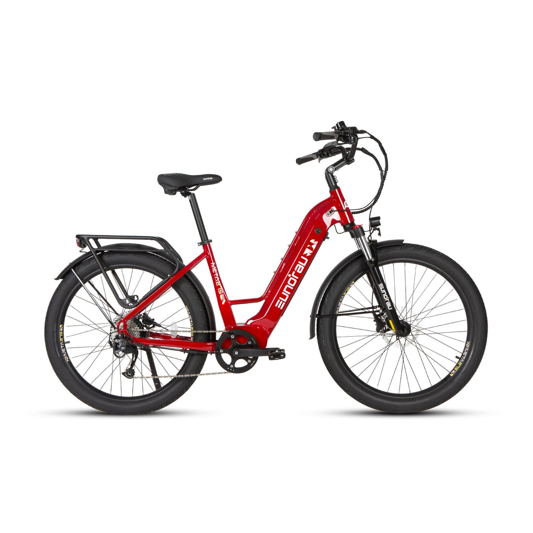 META275 2.0 Commuter Step Thru Ebike Electric Bicycle Deep Crimson 1