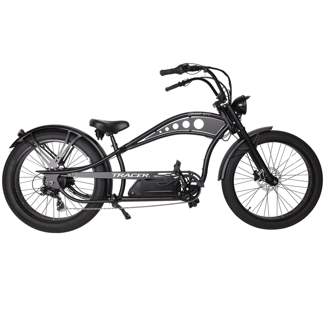 Micargi Cyclone 26" 48V 500W Electric Fat Tire Beach Cruiser Stretch Cruiser Electric Bikes Chico GT7 750W Matte Black 2