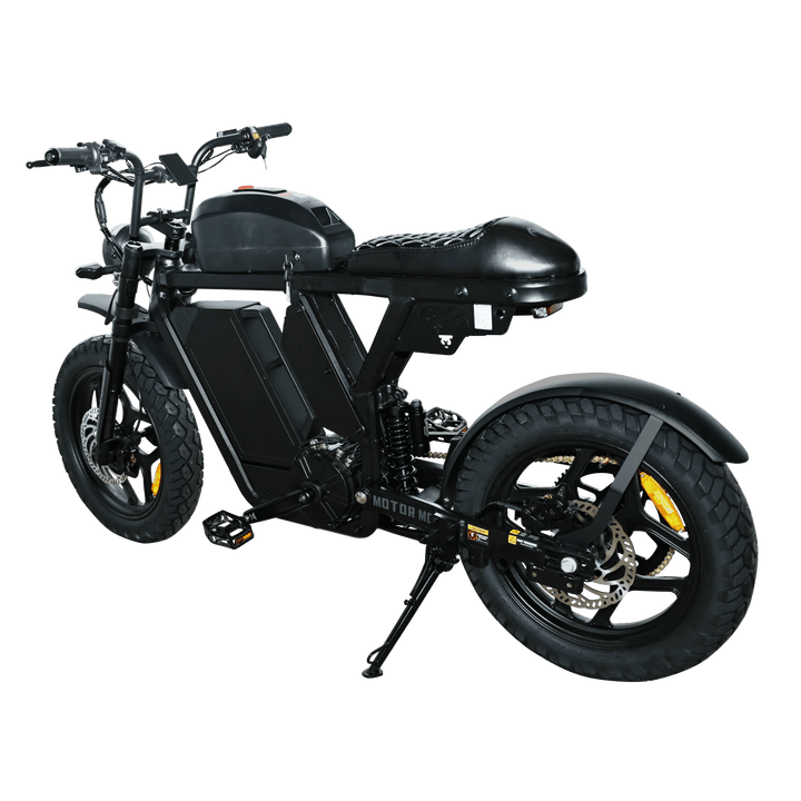 Motor Goat MD Electric Power Bike Moped-Style Electric Bikes Black - Gold Forks - Pedals 5