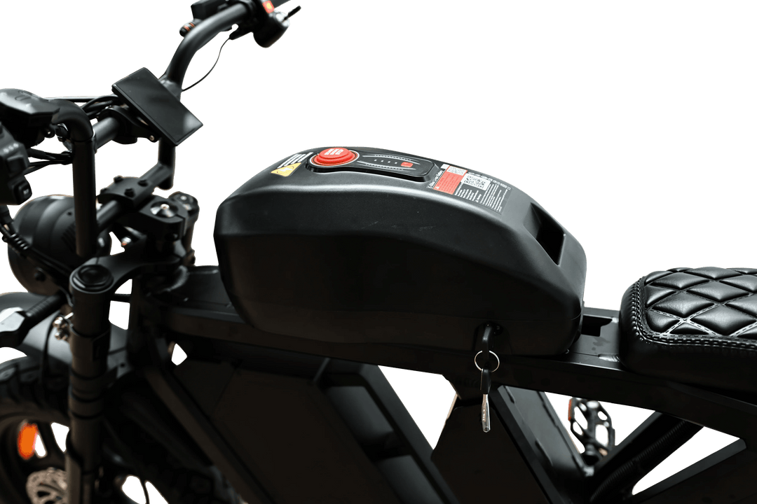 Motor Goat MD Electric Power Bike Moped-Style Electric Bikes All Black - Pedals 9