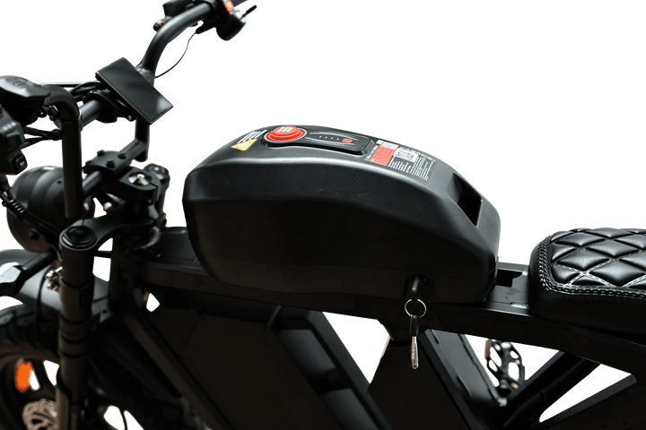 Motor Goat MD Electric Power Bike Moped-Style Electric Bikes All Black - Pedals 9