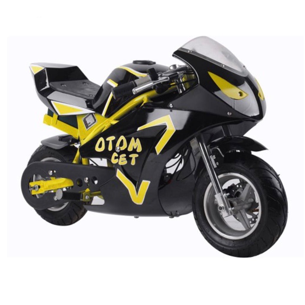 MotoTec 36v 500w Electric Pocket Bike GT MotoTec Electric Pocket Bikes Yellow 2