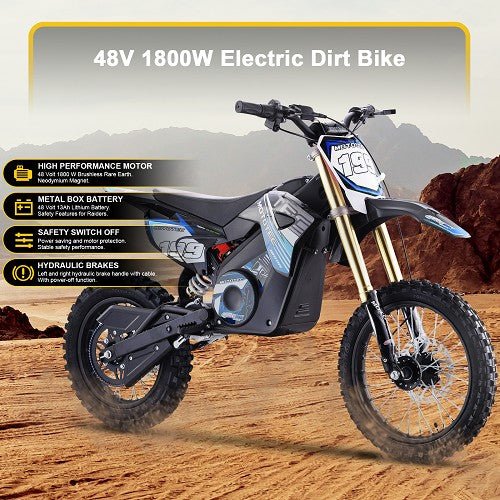 MotoTec 48v 1800w Pro Electric Dirt Bike Lithium MotoTech Electric Dirt Bikes Blue 13