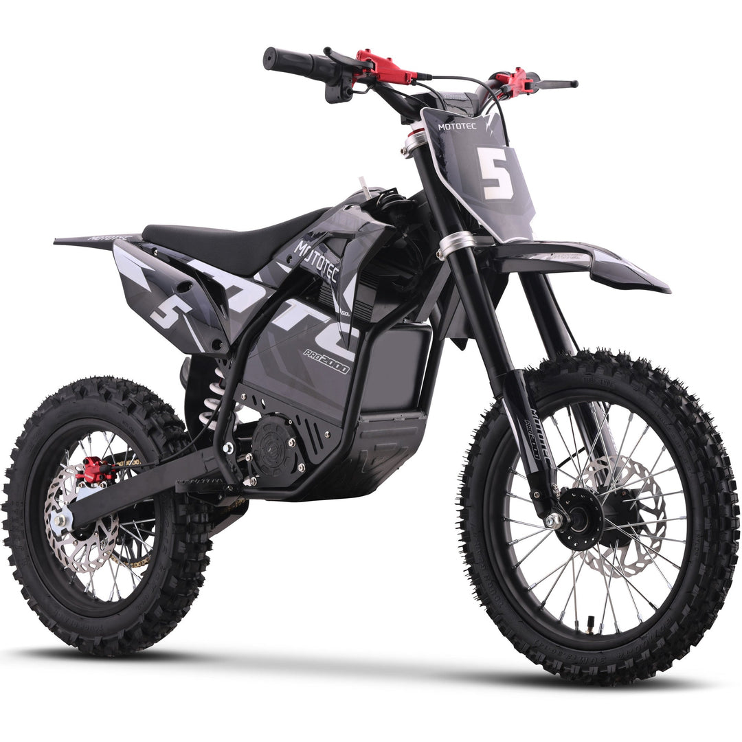 MotoTec 60v 2000w Pro Electric Dirt Bike Lithium Dirt Electric Bikes Grey 7