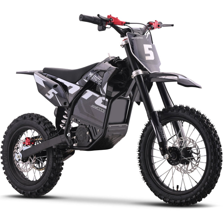 MotoTec 60v 2000w Pro Electric Dirt Bike Lithium Dirt Electric Bikes Grey 7