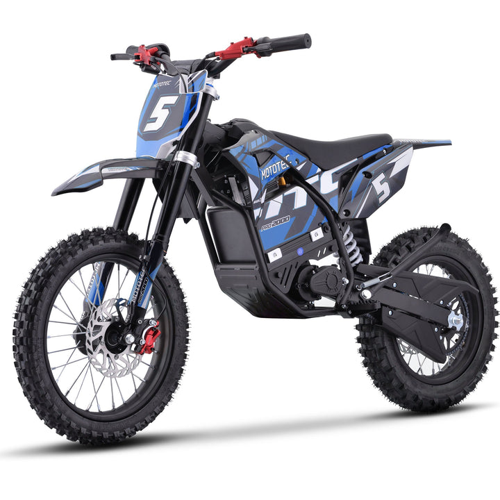 MotoTec 60v 2000w Pro Electric Dirt Bike Lithium Dirt Electric Bikes Grey 11