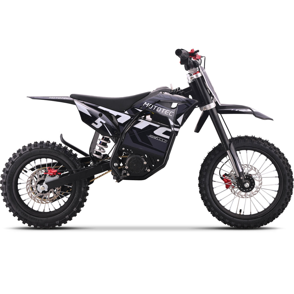 MotoTec 60v 2000w Pro Electric Dirt Bike Lithium Dirt Electric Bikes Grey 2