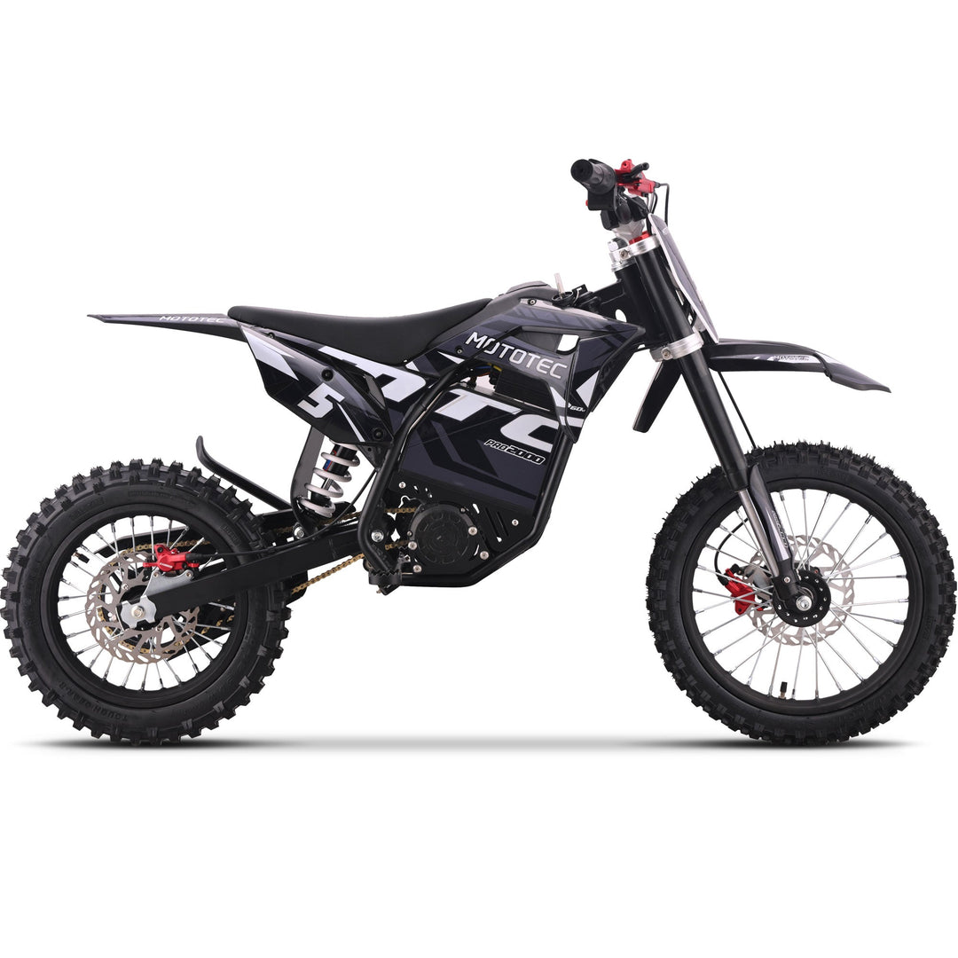 MotoTec 60v 2000w Pro Electric Dirt Bike Lithium Dirt Electric Bikes Grey 2