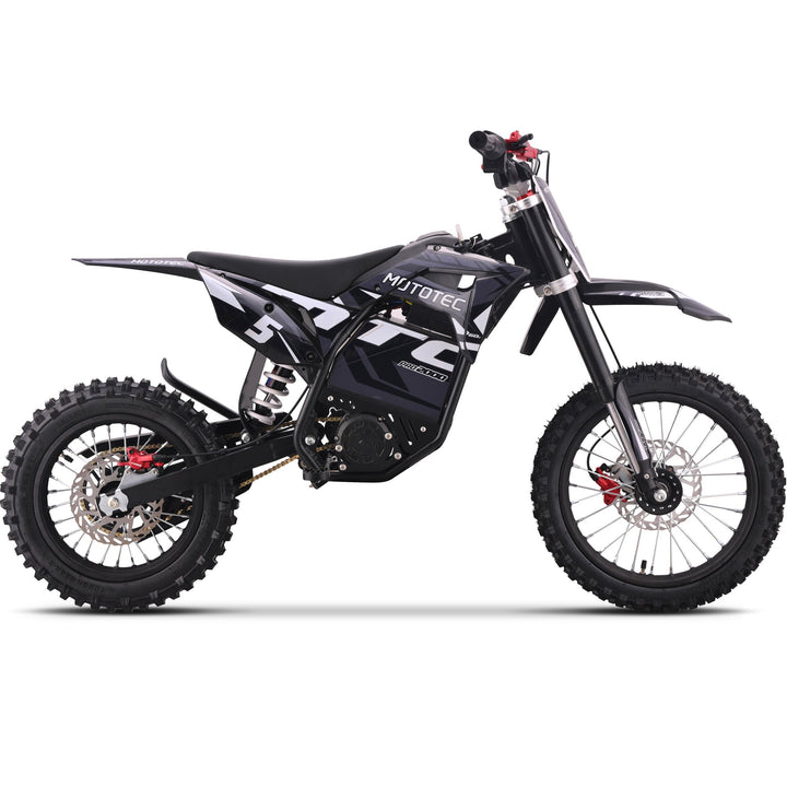MotoTec 60v 2000w Pro Electric Dirt Bike Lithium Dirt Electric Bikes Grey 2