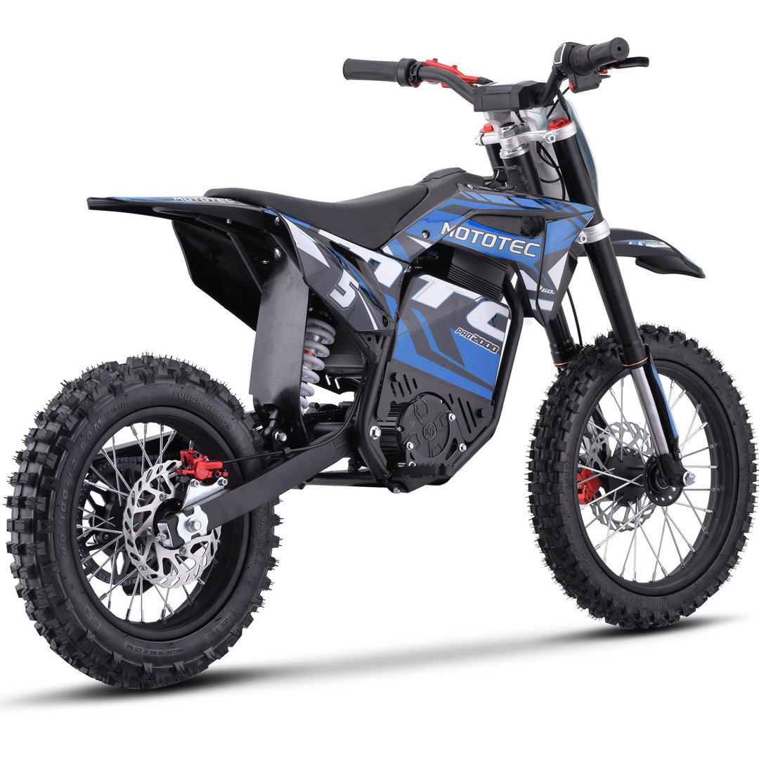 MotoTec 60v 2000w Pro Electric Dirt Bike Lithium Dirt Electric Bikes Grey 9