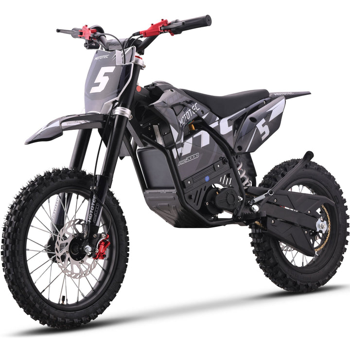 MotoTec 60v 2000w Pro Electric Dirt Bike Lithium Dirt Electric Bikes Grey 5