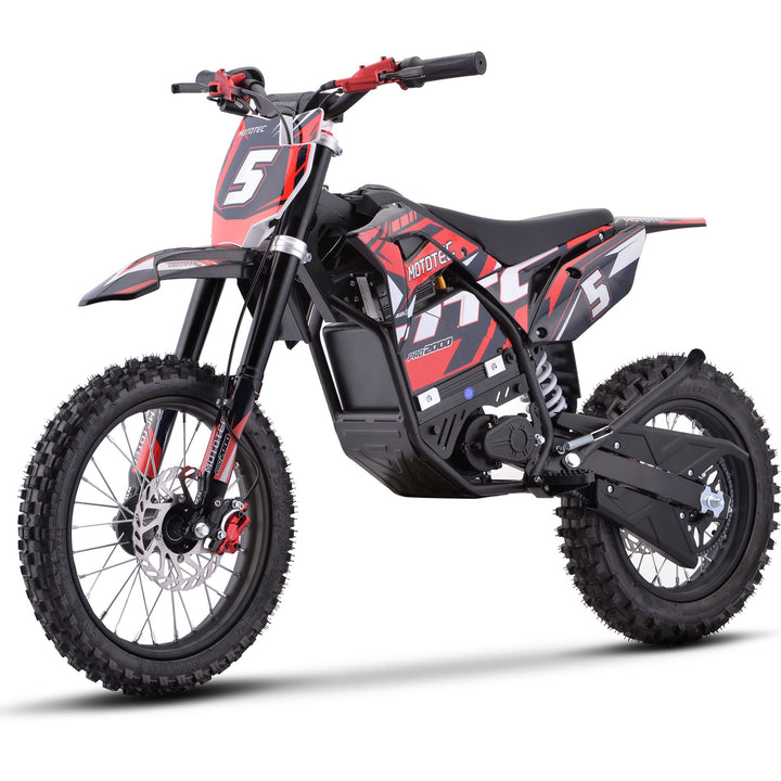 MotoTec 60v 2000w Pro Electric Dirt Bike Lithium Dirt Electric Bikes Green 23