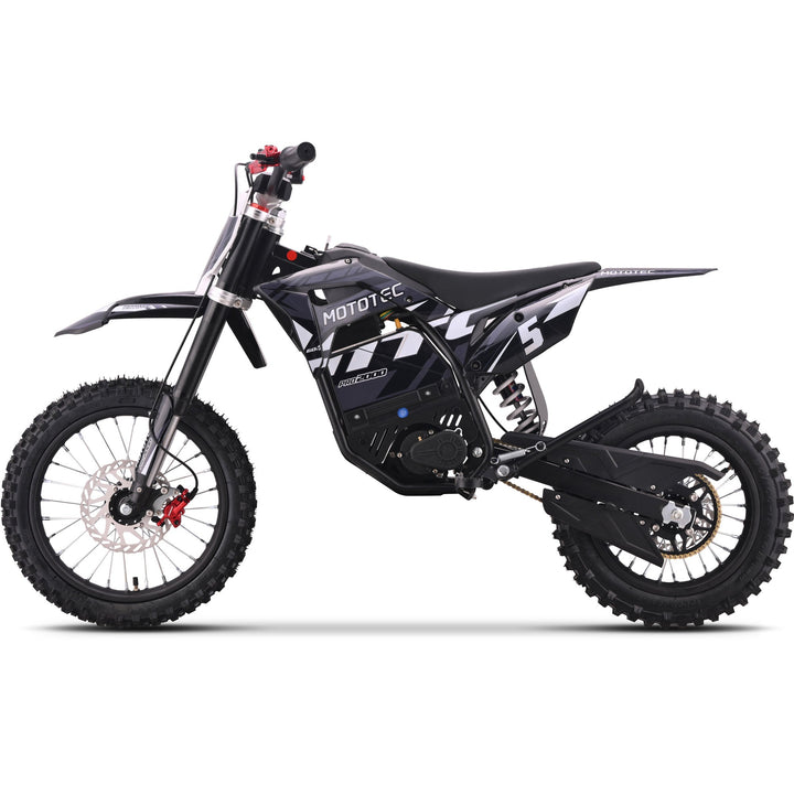 MotoTec 60v 2000w Pro Electric Dirt Bike Lithium Dirt Electric Bikes Grey 4