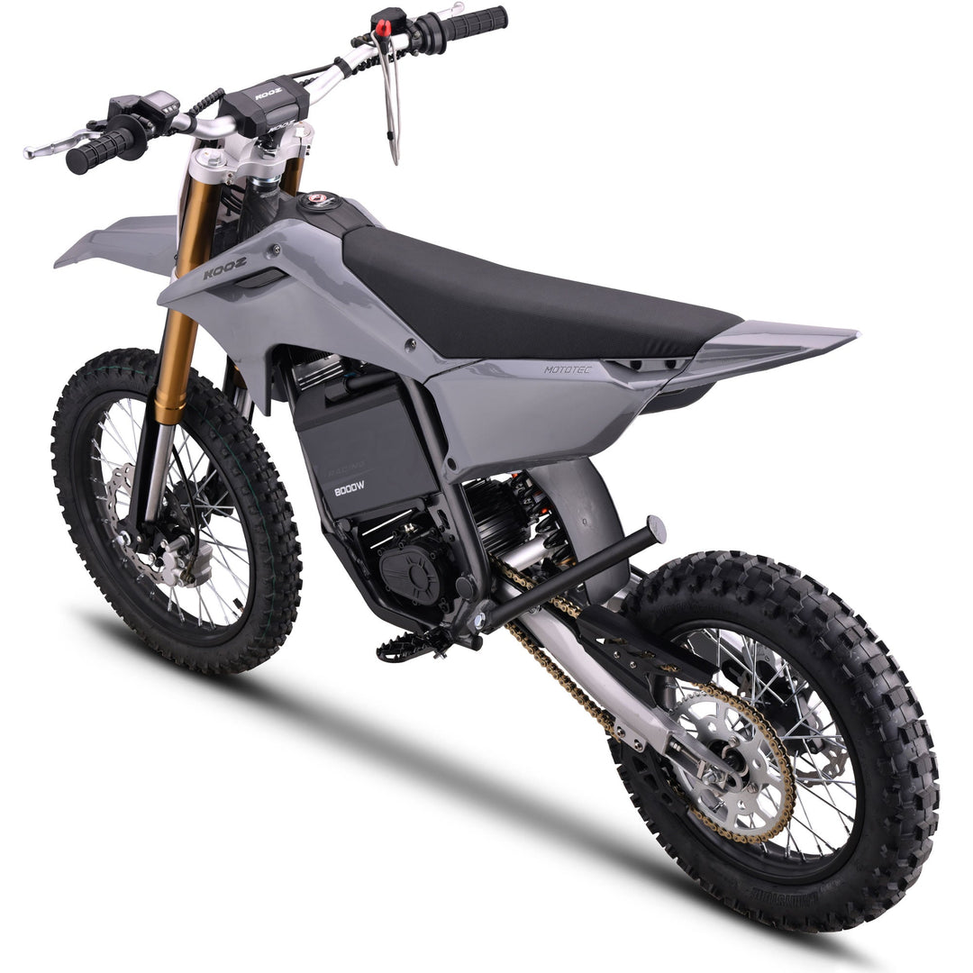 MotoTec 72v 8000w Pro Electric Dirt Bike 17/14 Lithium Dirt Electric Bikes Grey 9