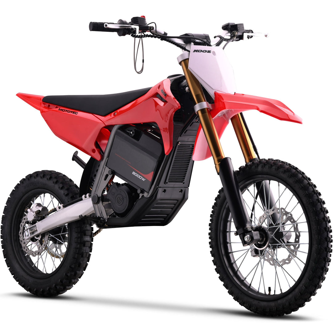 MotoTec 72v 8000w Pro Electric Dirt Bike 17/14 Lithium Dirt Electric Bikes Red 2