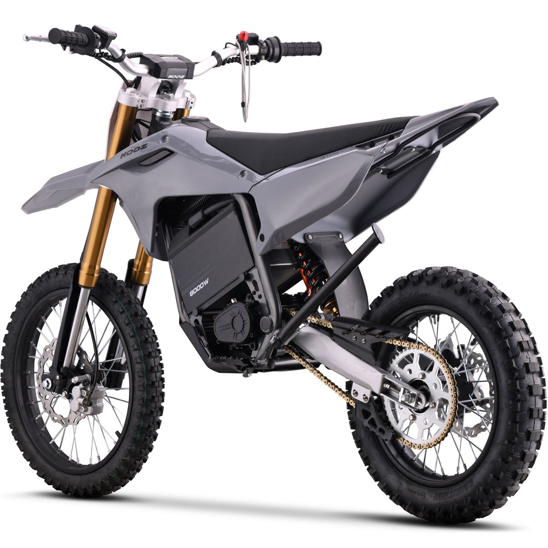 MotoTec 72v 8000w Pro Electric Dirt Bike 17/14 Lithium Dirt Electric Bikes Grey 8