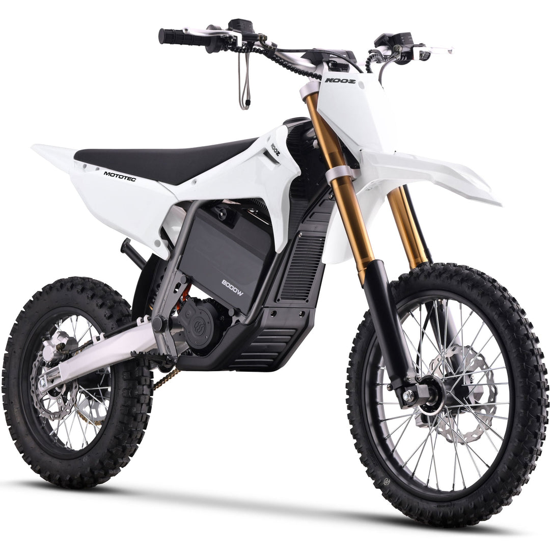 MotoTec 72v 8000w Pro Electric Dirt Bike 17/14 Lithium Dirt Electric Bikes White 1