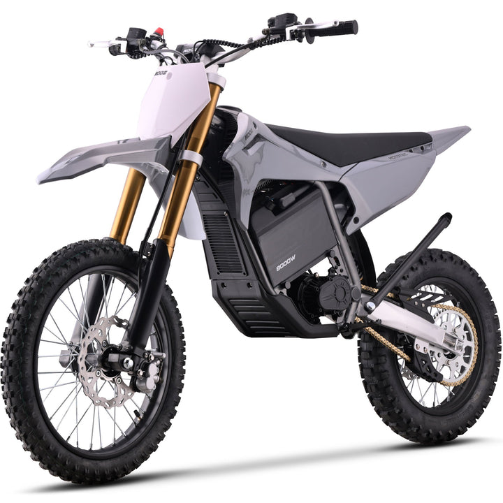 MotoTec 72v 8000w Pro Electric Dirt Bike 17/14 Lithium Dirt Electric Bikes Grey 7