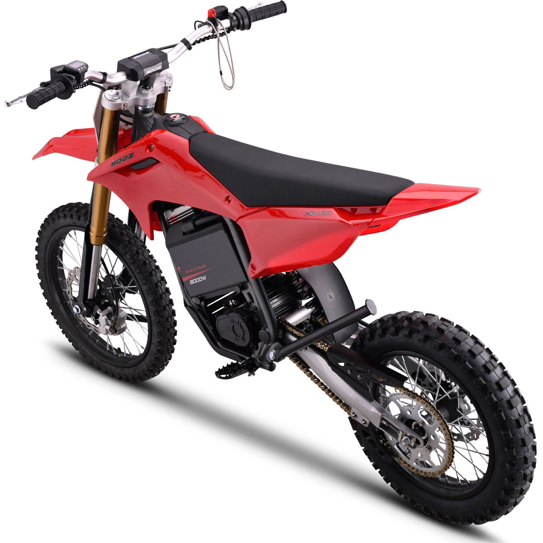 MotoTec 72v 8000w Pro Electric Dirt Bike 17/14 Lithium Dirt Electric Bikes Grey 17