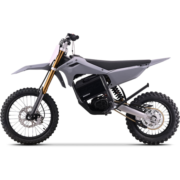 MotoTec 72v 8000w Pro Electric Dirt Bike 17/14 Lithium Dirt Electric Bikes Grey 4