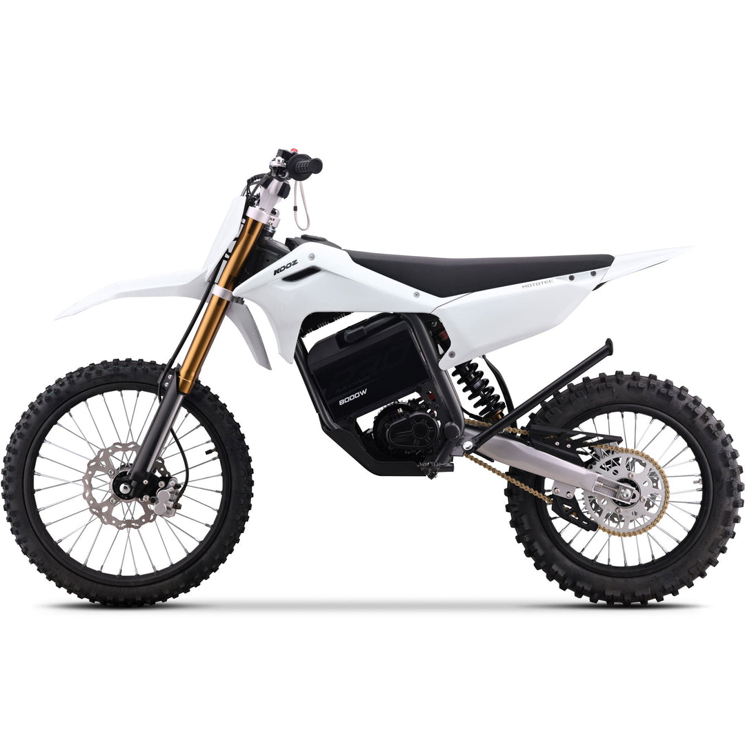 MotoTec 72v 8000w Pro Electric Dirt Bike 19/16 Lithium Dirt Electric Bikes Grey 4