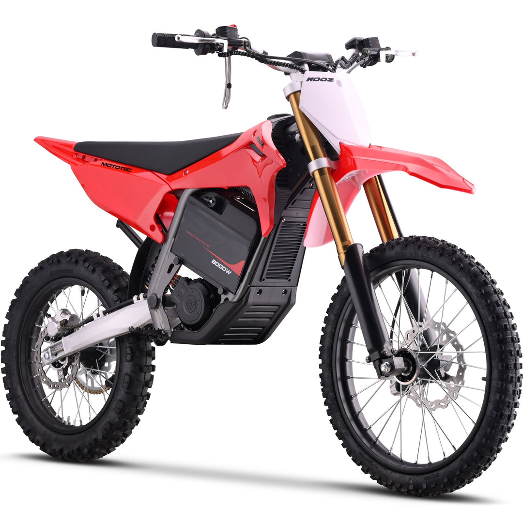 MotoTec 72v 8000w Pro Electric Dirt Bike 19/16 Lithium Dirt Electric Bikes Red 1
