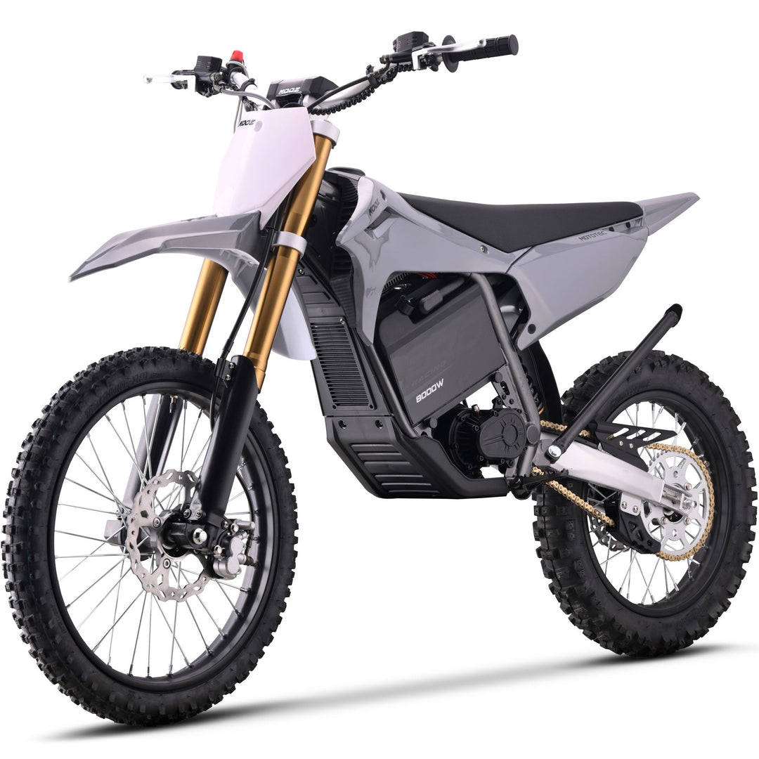 MotoTec 72v 8000w Pro Electric Dirt Bike 19/16 Lithium Dirt Electric Bikes Grey 23