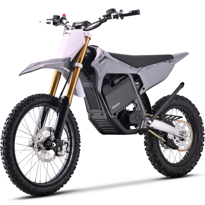 MotoTec 72v 8000w Pro Electric Dirt Bike 19/16 Lithium Dirt Electric Bikes Grey 23