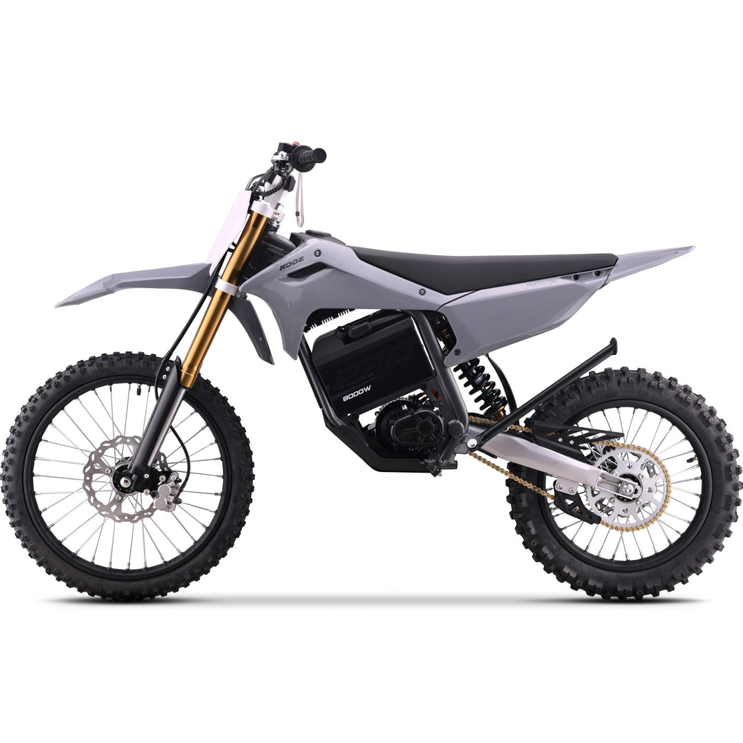 MotoTec 72v 8000w Pro Electric Dirt Bike 19/16 Lithium Dirt Electric Bikes Grey 20