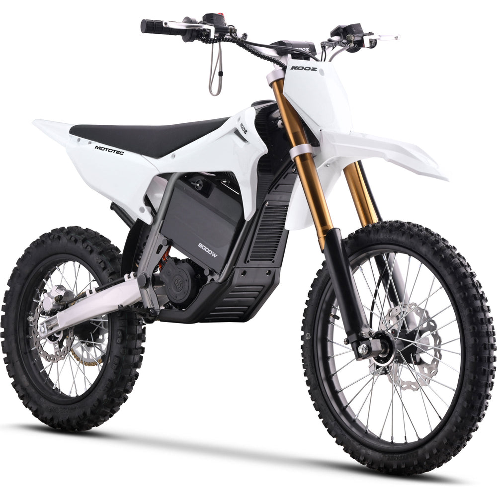 MotoTec 72v 8000w Pro Electric Dirt Bike 19/16 Lithium Dirt Electric Bikes White 2