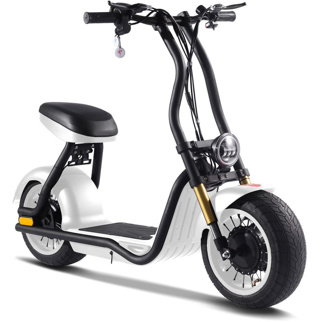 MotoTec Diablo 48v 1000w Lithium Electric Scooter Electric Scooters White 1