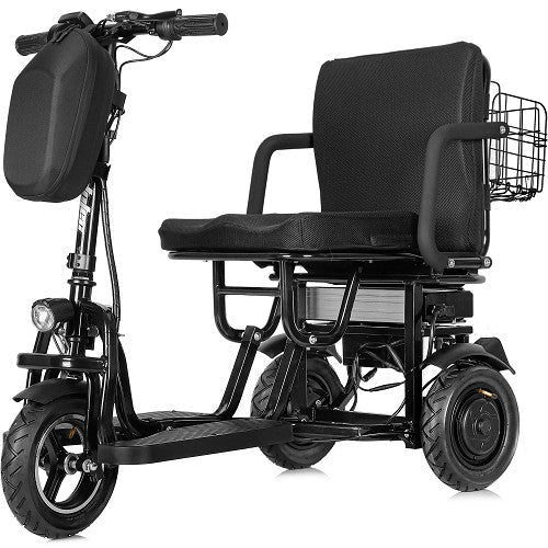 MotoTec Folding Mobility Electric Trike 48v 700w Dual Motor Lithium Black MotoTech Electric Mobility Tirkes 23