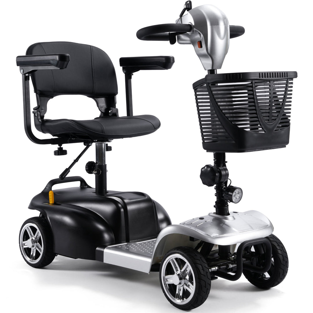 MotoTec Folding Mobility Scooter 24v 250w MotoTech Electric Mobility Tirkes Silver 16