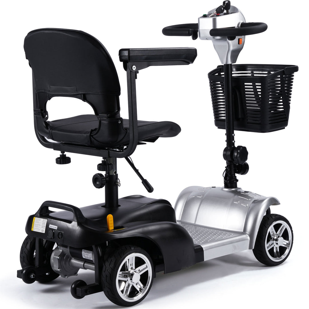 MotoTec Folding Mobility Scooter 24v 250w MotoTech Electric Mobility Tirkes Silver 18