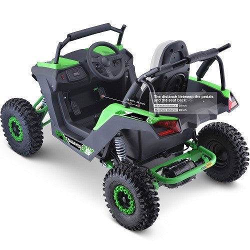 MotoTec Raider Kids UTV 48v 1200w Full Suspension ATVs, UTVs & Go-Karts Green 6