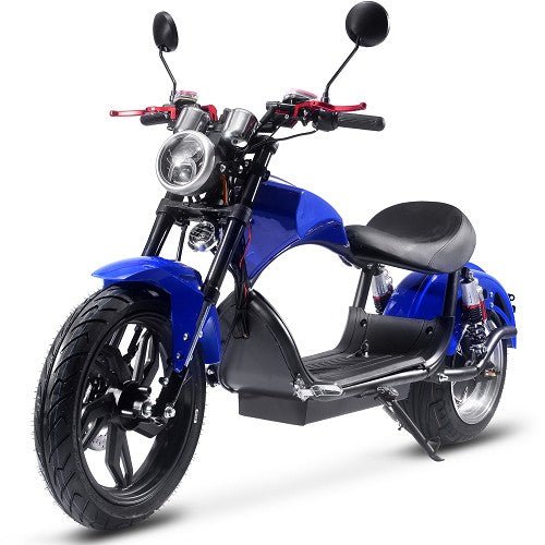 MotoTec Raven 60v 30ah 2500w Lithium Electric Scooter MotoTec Electric Scooters Blue 14