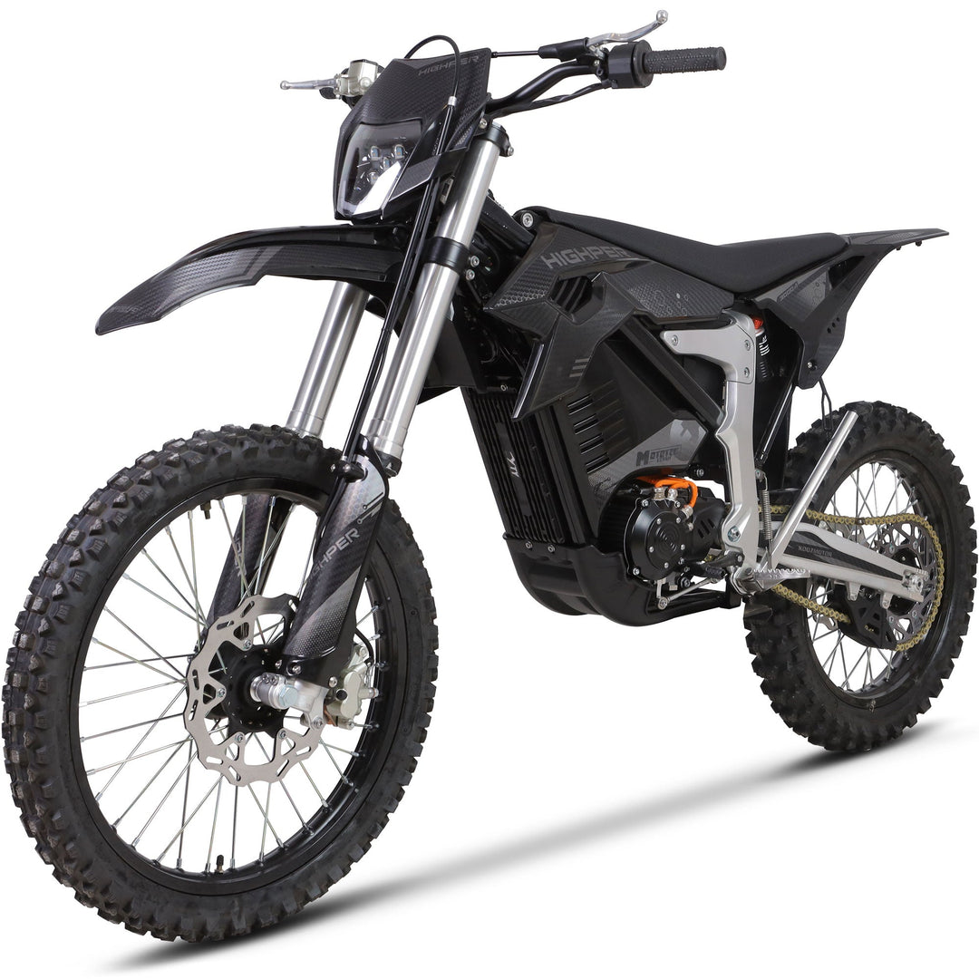 MotoTec Venom 72V 12000W Electric Dirt Bike 77MPH 60Ah CATL 4-Speed Manual Dirt Electric Bikes Black 4