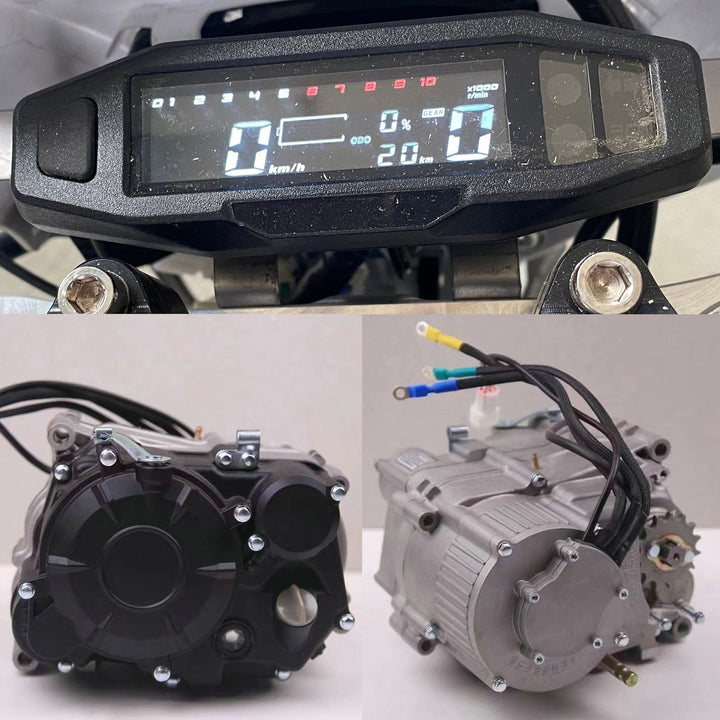 MotoTec Venom 72V 12000W Electric Dirt Bike 77MPH 60Ah CATL 4-Speed Manual Dirt Electric Bikes Black 11