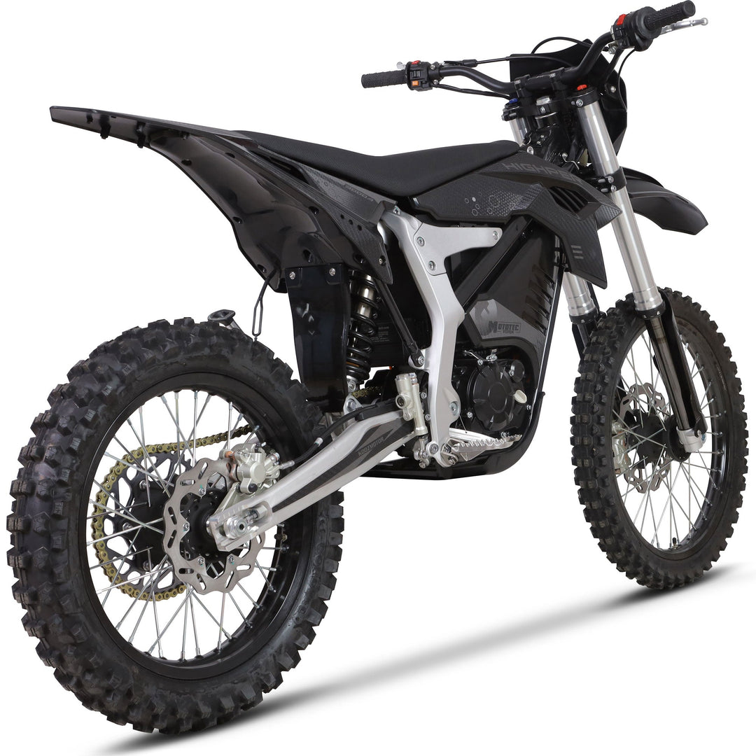 MotoTec Venom 72V 12000W Electric Dirt Bike 77MPH 60Ah CATL 4-Speed Manual Dirt Electric Bikes Black 6