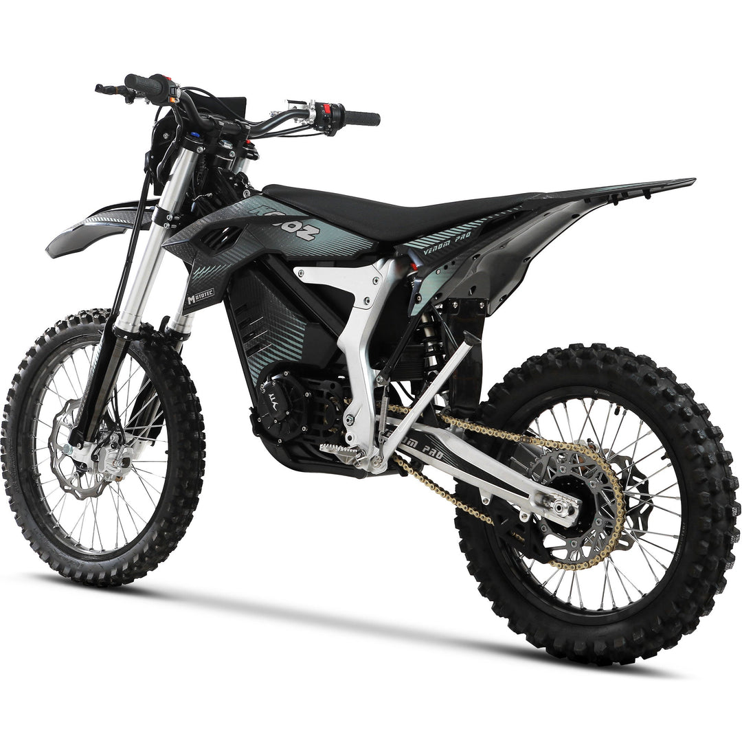 MotoTec Venom 72V 30000W Electric Dirt Bike 75MPH 72Ah CATL Battery Dirt Electric Bikes Black 6