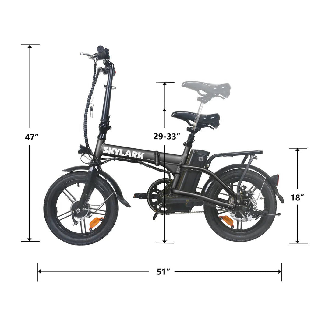 Nakto SKYLARK 2 Folding Fat Tire Electric Bike Fat Tire Electric Bikes 14
