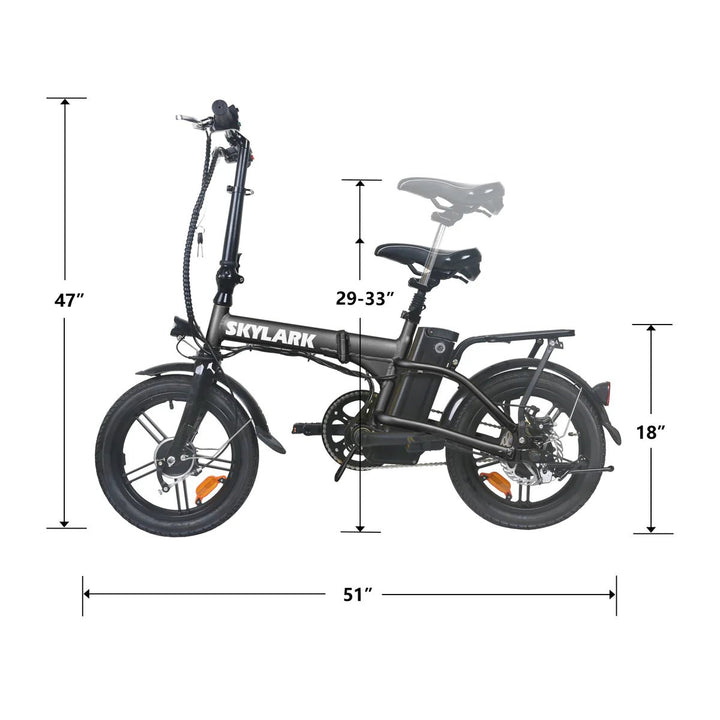 Nakto SKYLARK 2 Folding Fat Tire Electric Bike Fat Tire Electric Bikes 14